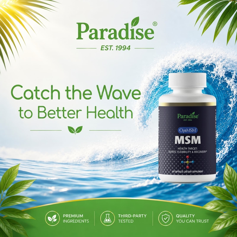 Paradise Herbs, МСМ, 1000 мг, 90 капсул