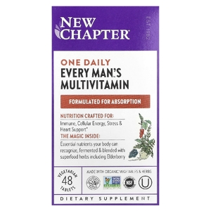 New Chapter, мультивитамины для мужчин, 48 вегетарианских таблеток