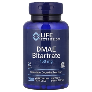 Life Extension, Битартрат ДМАЭ, 150 мг, 200 вегетарианских капсул