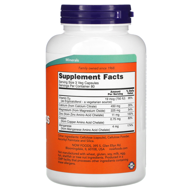 NOW Foods, цитрат кальция, 240 вегетарианских капсул