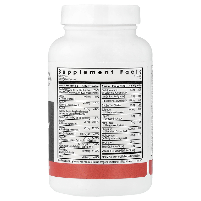 Metabolic Maintenance, мультивитамины с железом, 90 вегетарианских капсул