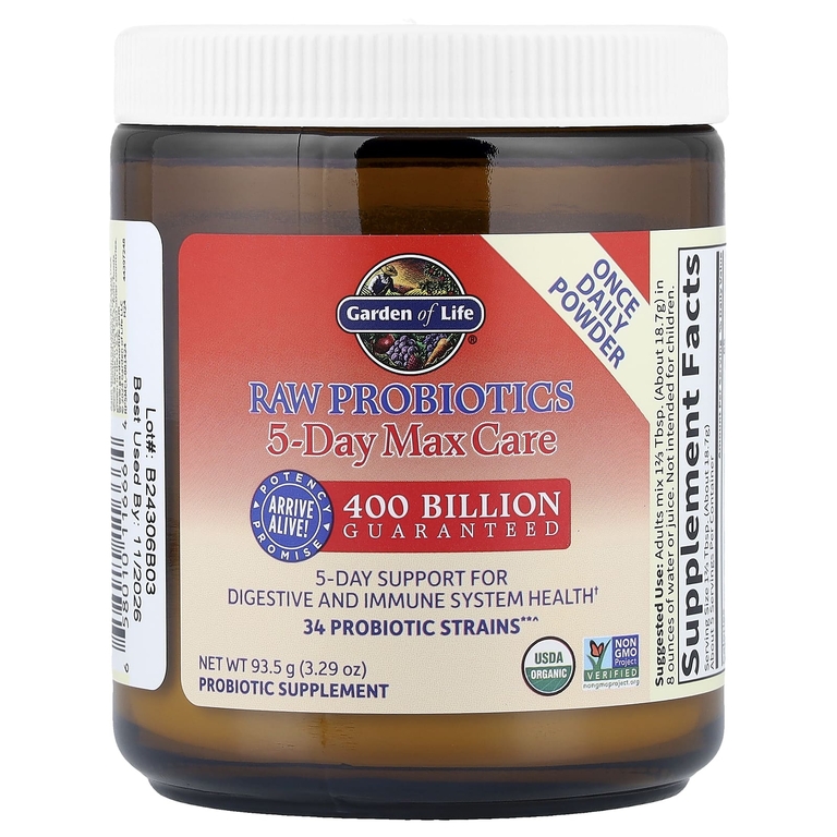 Garden of Life, RAW Probiotics, 5-Day Max Care, 93,5 г (3,29 унции)