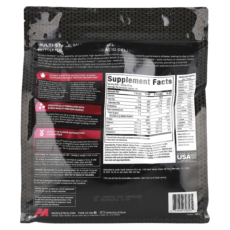 MuscleTech, смесь для приготовления протеинового коктейля, со вкусом ванильного торта, 2,09 кг (4,6 фунта)