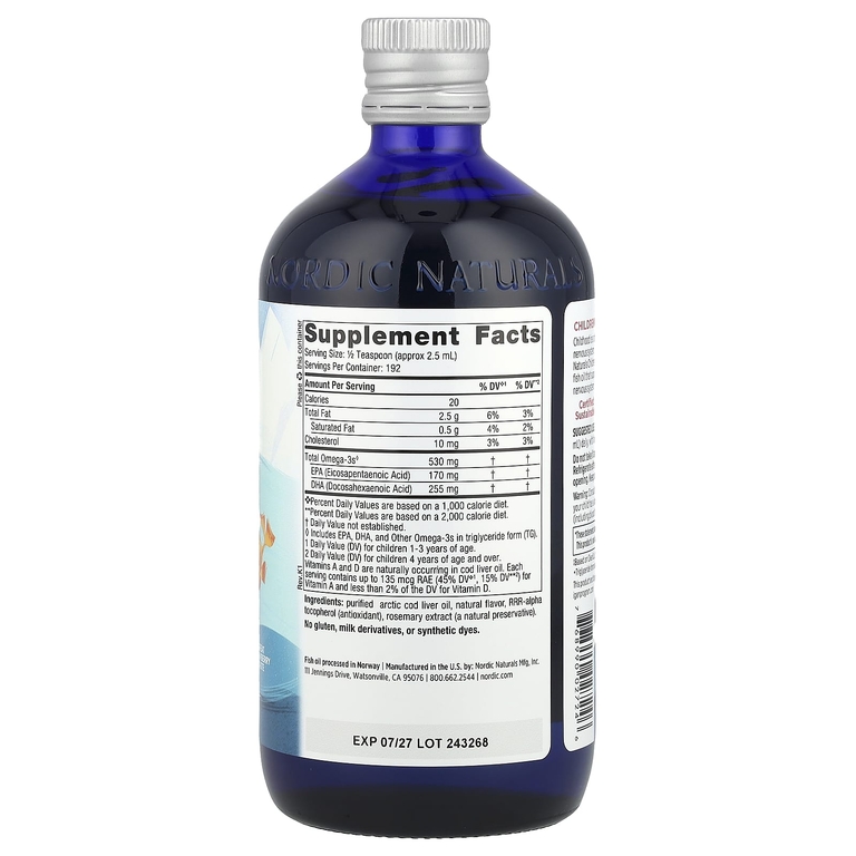 Nordic Naturals, ДГК для детей от 1 года, с клубничным вкусом, 530 мг, 473 мл (16 жидк. унций)