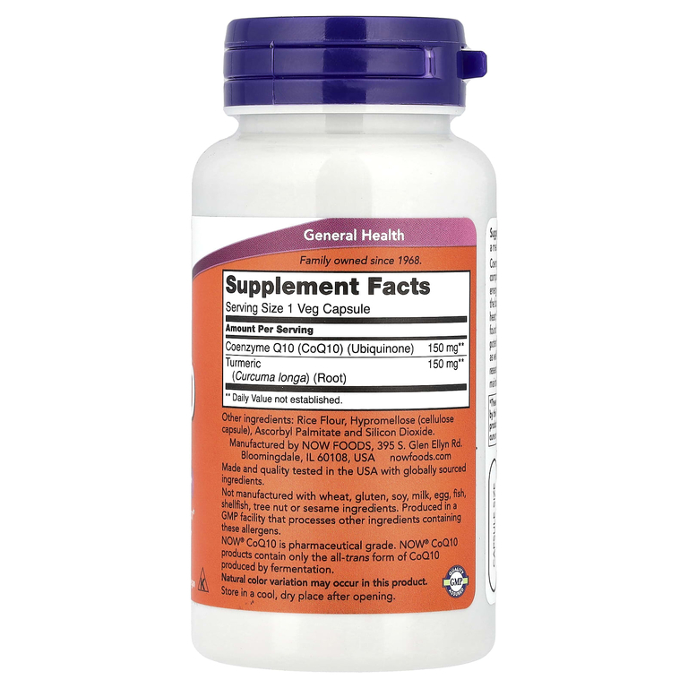 NOW Foods, коэнзим Q10, 150 мг, 100 растительных капсул