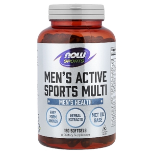 NOW Foods, Спорт, комплекс витаминов для мужчин, 180 капсул