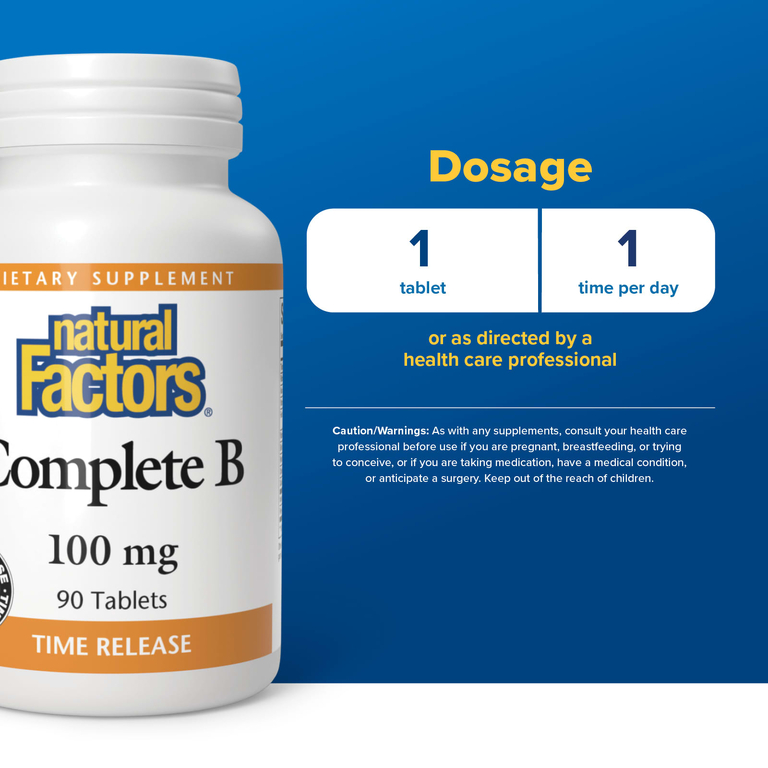 Natural Factors, Комплекс витаминов группы B, 90 таблеток