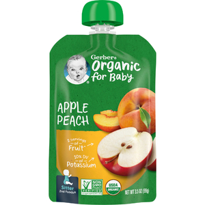 Gerber, 2nd Foods®, органический продукт для детей, со вкусом яблок и персика, 99 г (3,5 унции) (Товар снят с продажи) 