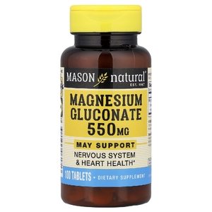 Mason Natural, глюконат магния, 550 мг, 100 таблеток