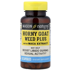 Mason Natural, горянка крупноцветковая, с экстрактом маки, 60 капсул