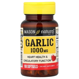 Mason Natural, чеснок, 1000 мг, 100 капсул