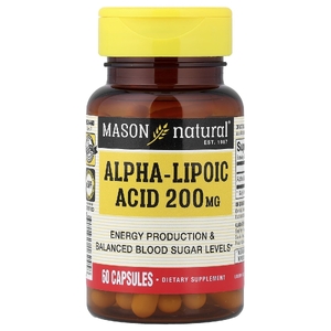 Mason Natural, альфа-липоевая кислота, 200 мг, 60 капсул