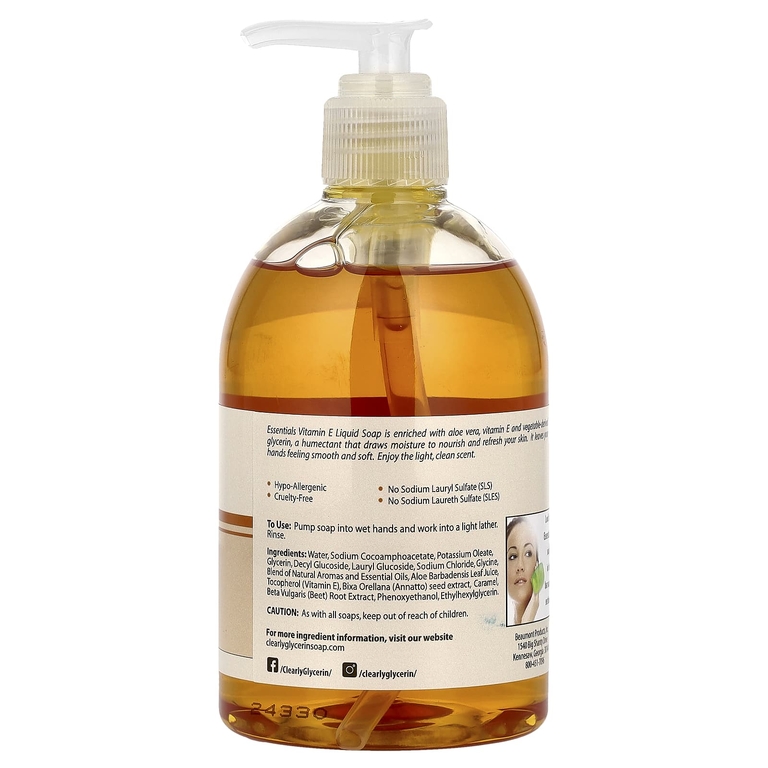 Clearly Natural, Essentials®, глицериновое мыло для рук, с витамином E, 354 мл (12 жидк. унций)