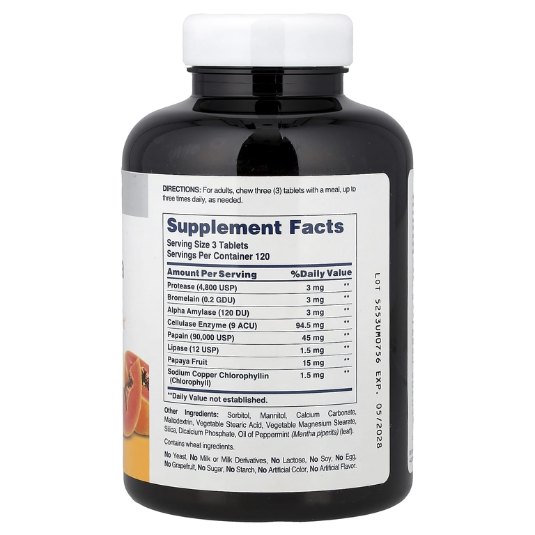 American Health, жевательные таблетки с ферментами папайи, 360 таблеток
