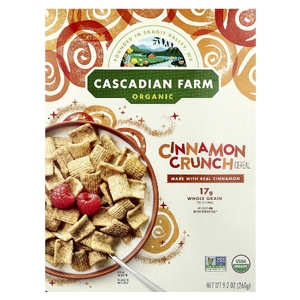 Cascadian Farm, Органические хлопья, хрустящая корочка с корицей, 260 г (9,2 унции)