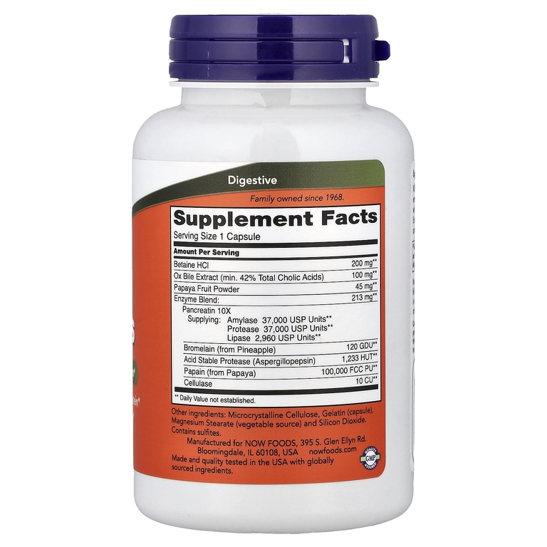 NOW Foods, суперферменты, 90 капсул