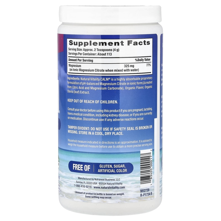 Natural Vitality, смесь для приготовления расслабляющего напитка, малина и лимон, 453 г (16 унций)