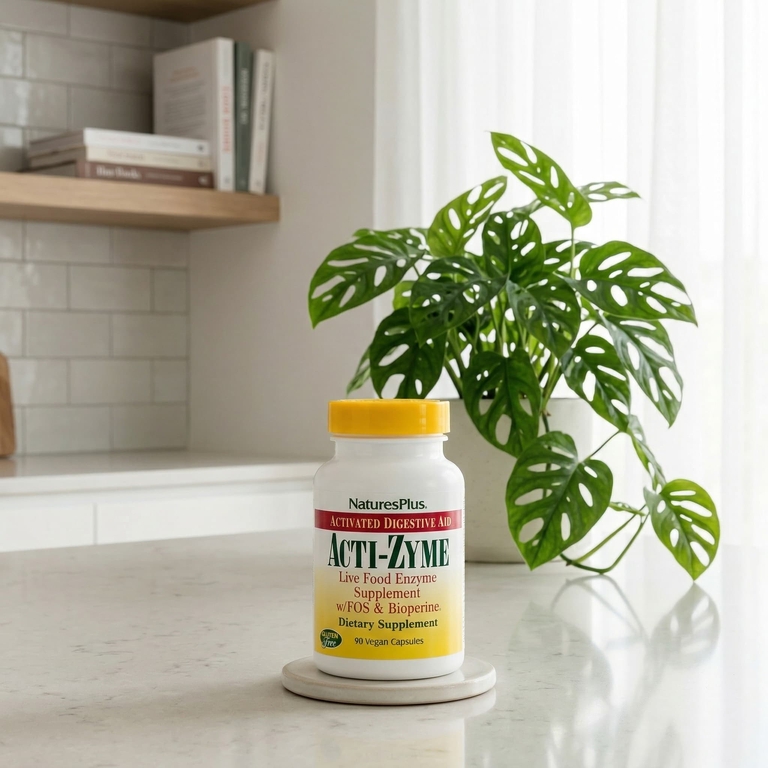 NaturesPlus, пищеварительные ферменты для улучшения пищеварения, 90 веганских капсул