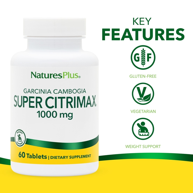 NaturesPlus, гарциния камбоджийская, 60 таблеток