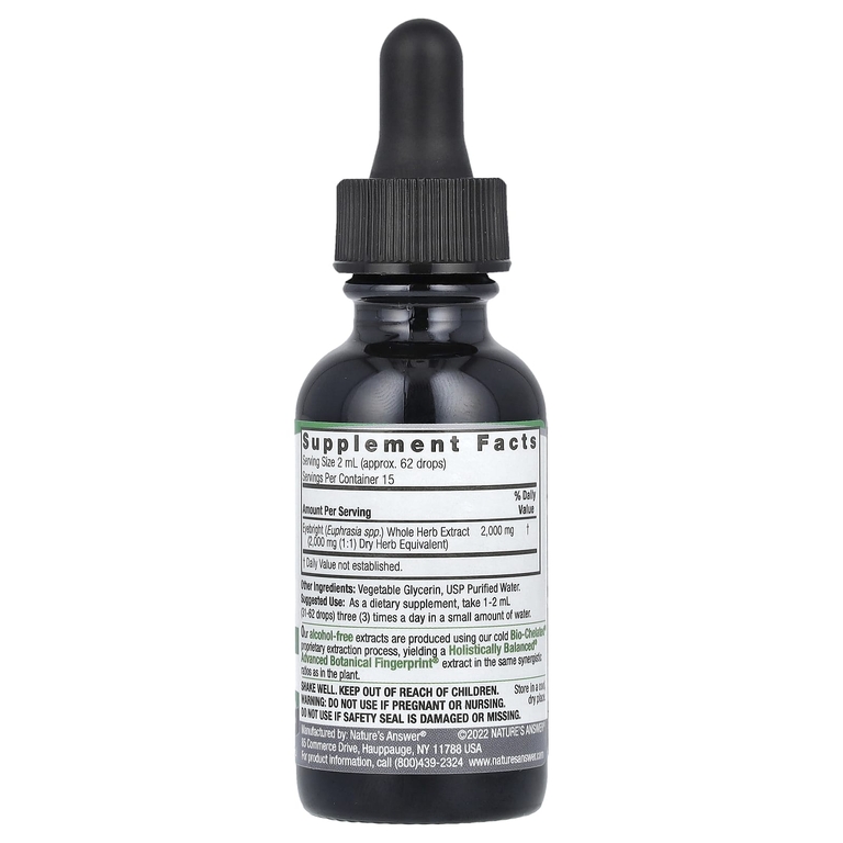 Nature's Answer, трава Eyebright, жидкий экстракт, без спирта, 30 мл (1 жидк. унция)
