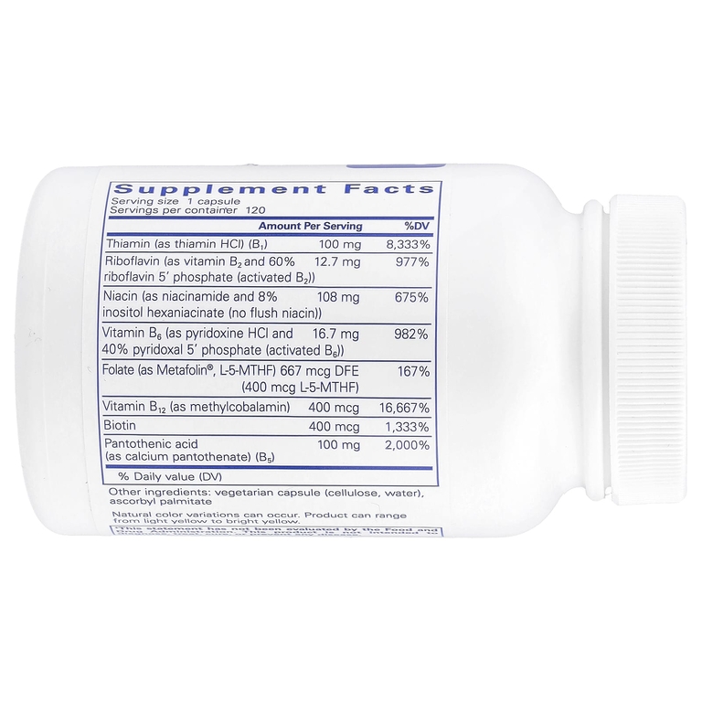 Pure Encapsulations, комплекс витаминов группы В, 120 капсул