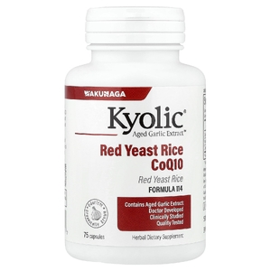 Kyolic, выдержанный экстракт чеснока, красный ферментированный рис и коэнзим Q10, формула 114, 75 капсул