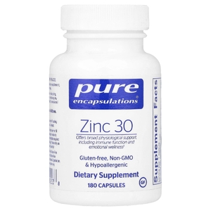 Pure Encapsulations, Цинк 30, 180 капсул (30 мг в капсуле)