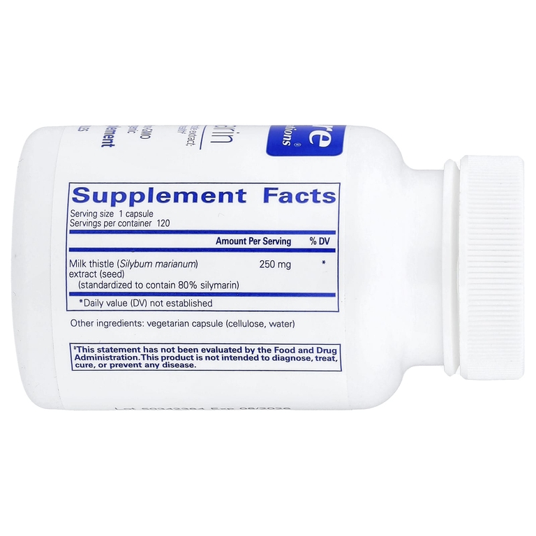 Pure Encapsulations, силимарин, 120 капсул (250 мг в 1 капсуле)