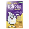 Ddrops, жидкий витамин D3 для детей, 15 мкг (600 МЕ), 2,8 мл (0,09 жидк. унции)