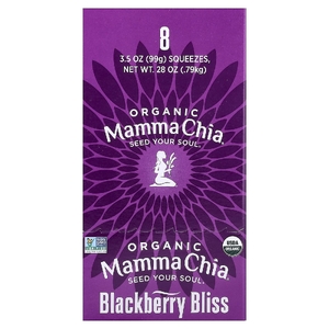 Mamma Chia, снек из чиа для жизненной силы, ежевика, 8 снеков по 99 г (3,5 унции)