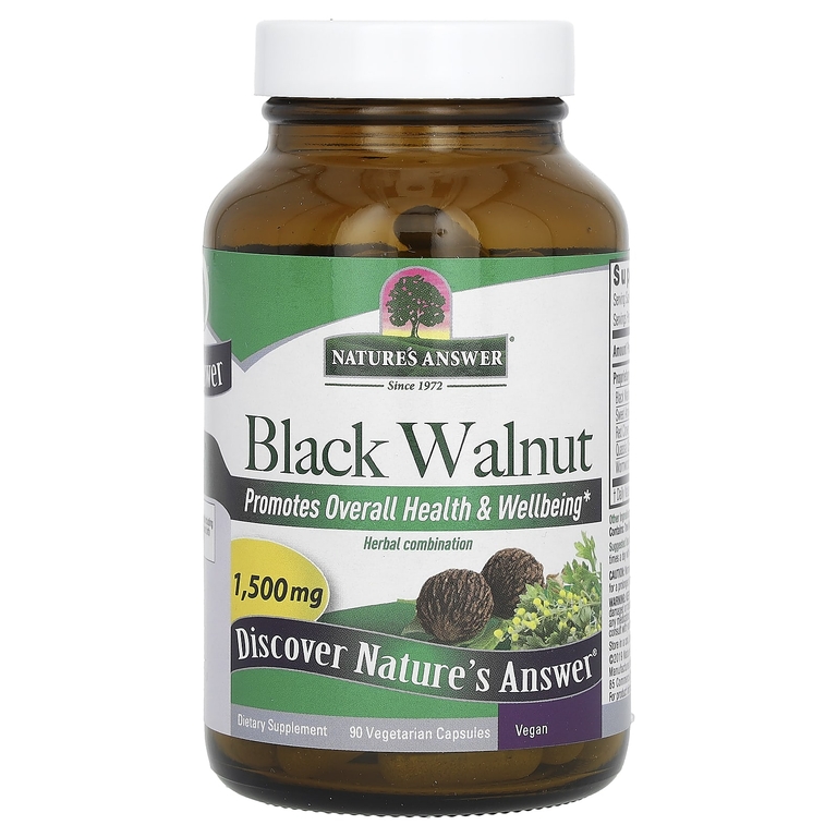 Nature's Answer, черный орех, 90 вегетарианских капсул