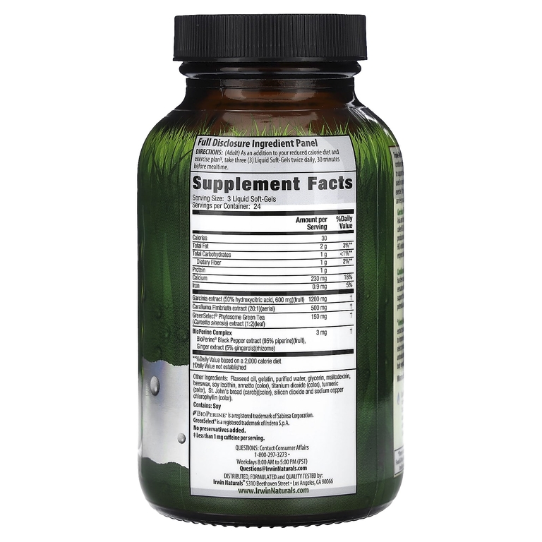 Irwin Naturals, растительный комплекс для снижения веса, 72 желатиновых капсулы