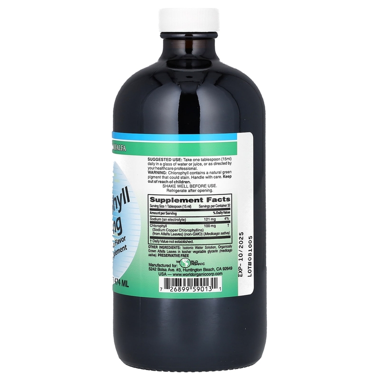 World Organic, жидкий хлорофилл, 474 мл (16 жидк. унций)