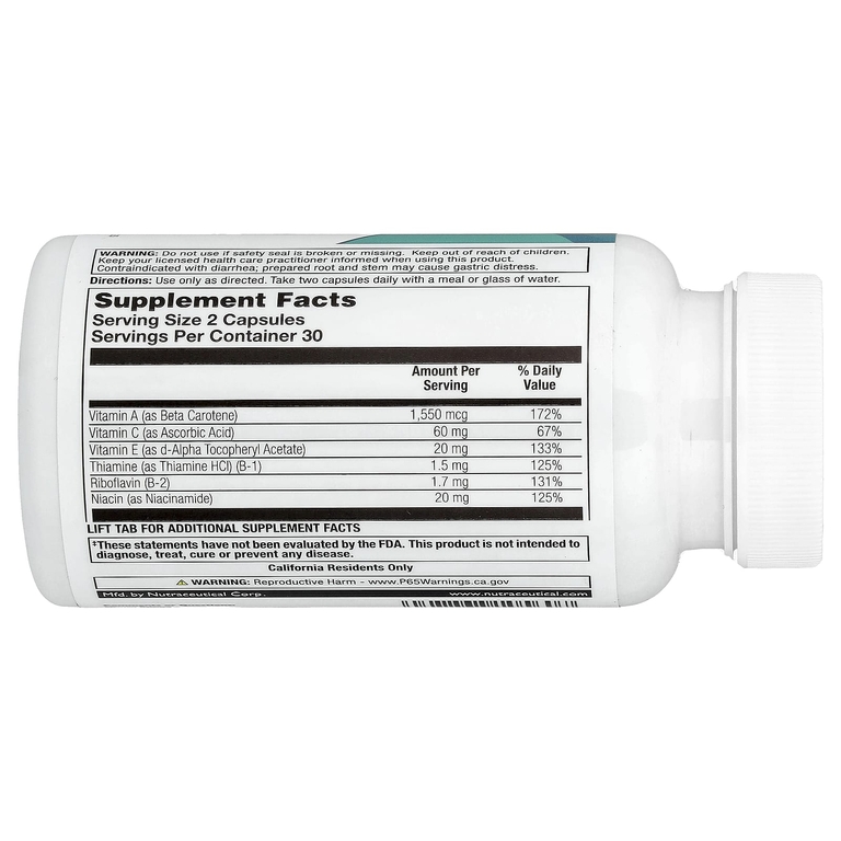 Natural Balance, бодрящие травы и витамины, 60 капсул
