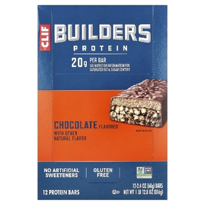 Clif Bar, протеиновый батончик, шоколад, 12 батончиков по 68 г (2,40 унции) (Товар снят с продажи)