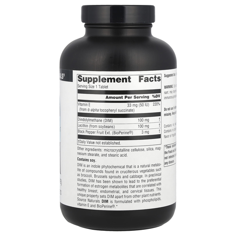 Source Naturals, Дииндолилметан, 100 мг, 180 таблеток