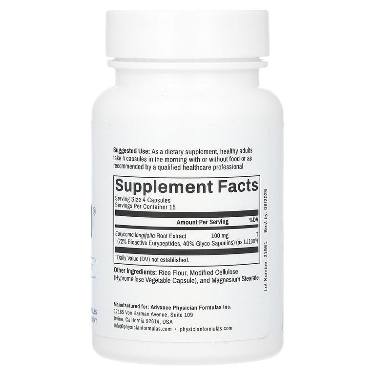 Advance Physician Formulas, Экстракт эврикомы длиннолистной, 25 мг, 60 капсул