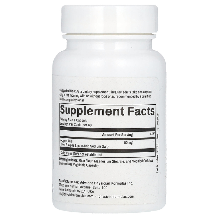 Advance Physician Formulas, R-липоевая кислота, 50 мг, 60 капсул