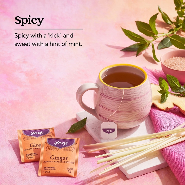 Yogi Tea, имбирь, без кофеина, 16 чайных пакетиков, 32 г (1,12 унции)