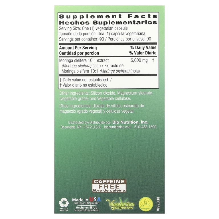Bio Nutrition, Моринга 5000, 5000 мг, 90 вегетарианских капсул