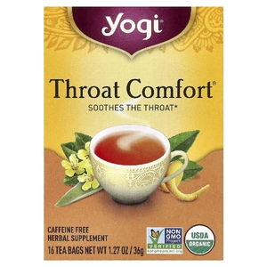 Yogi Tea, чай для облегчения боли в горле без кофеина, 16 чайных пакетиков, 36 г (1,27 унции)