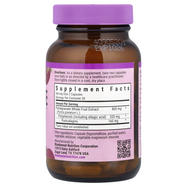 Bluebonnet Nutrition, экстракт плодов граната, 60 растительных капсул