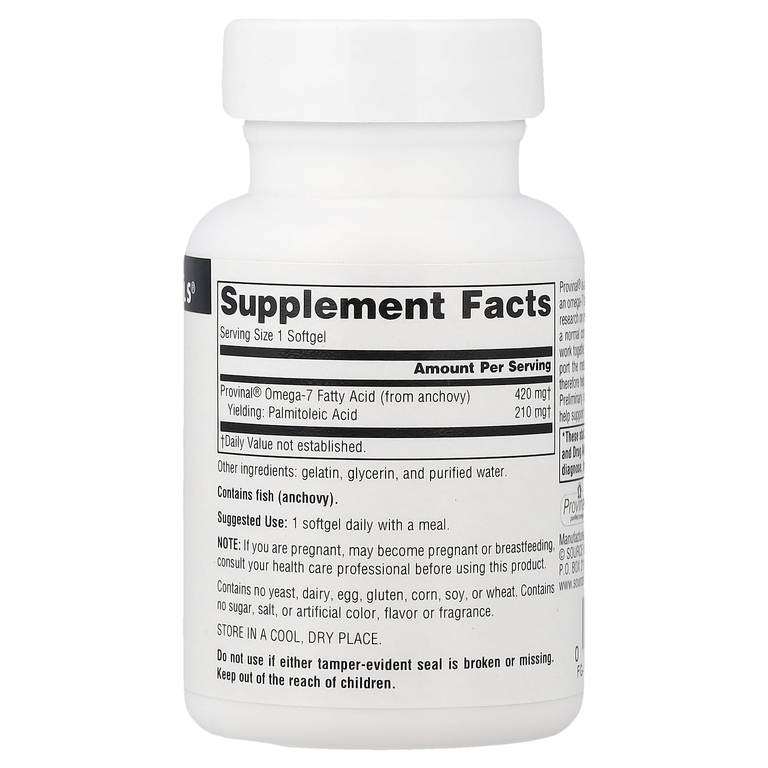 Source Naturals, омега-7, 30 желатиновых капсул