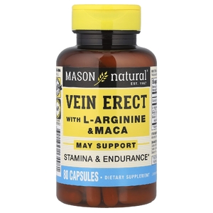 Mason Natural, комплекс для улучшения кровообращения, с L-аргинином и макой, 80 капсул