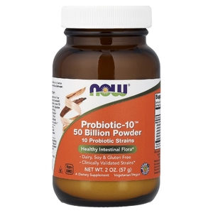 NOW Foods, 10 штаммов пробиотиков, порошок, 57 г (2 унции)