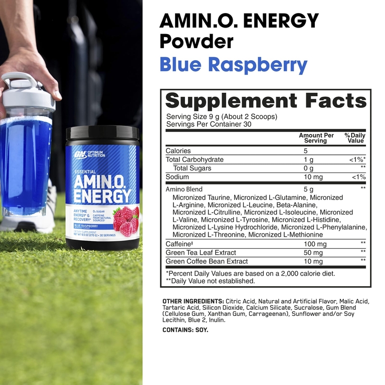 Optimum Nutrition, Аминокислоты, голубая малина, 270 г (9,5 унции)