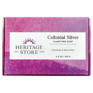 Heritage Store, очищающее кусковое мыло с коллоидным серебром, 100 г (3,5 унции)