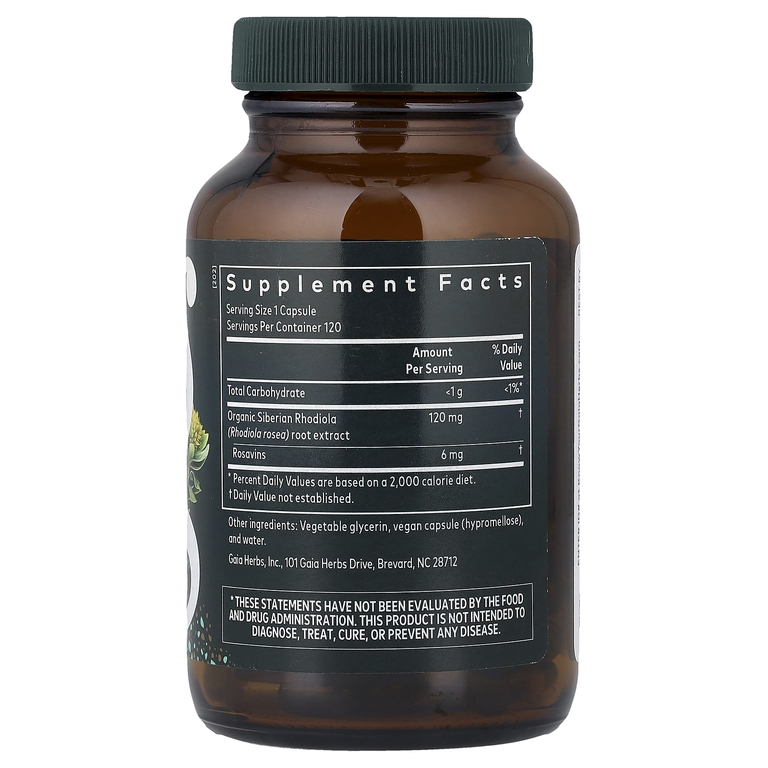 Gaia Herbs, родиола розовая (Rhodiola rosea), 120 капсул с жидким содержимым (120 мг в 1 капсуле)