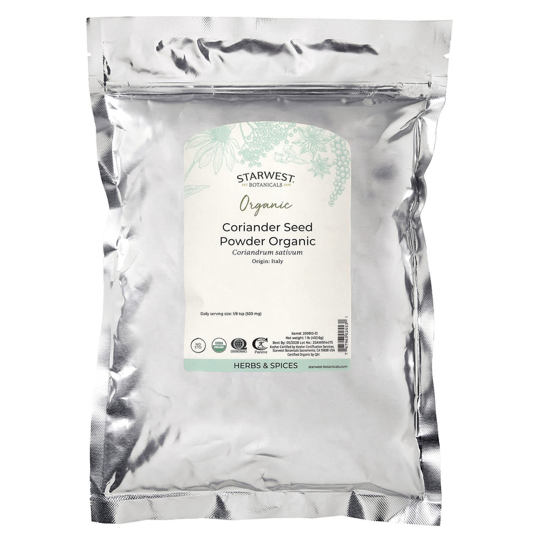 Starwest Botanicals, Органические семена кориандра в порошке, 1 фунт (453,6 г)