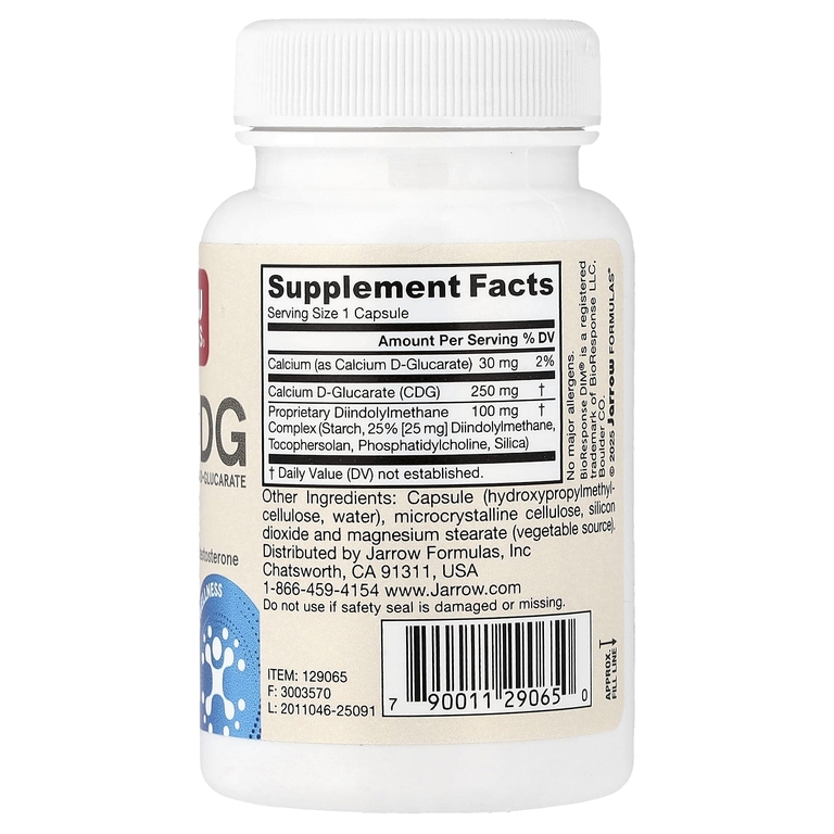 Jarrow Formulas, Дииндолилметан + Д-глюкарат кальция, улучшенная формула для детоксикации, 30 вегетарианских капсул